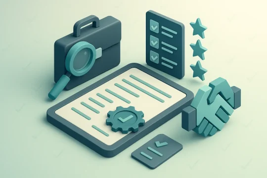 A graphic representation of a checklist highlighting the steps on how to employ a suitable technical SEO agency.