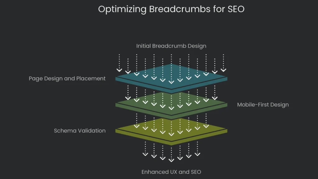 The list of actionable items with steps to take for editing breadcrumbs to maximize their SEO and UX potential.
