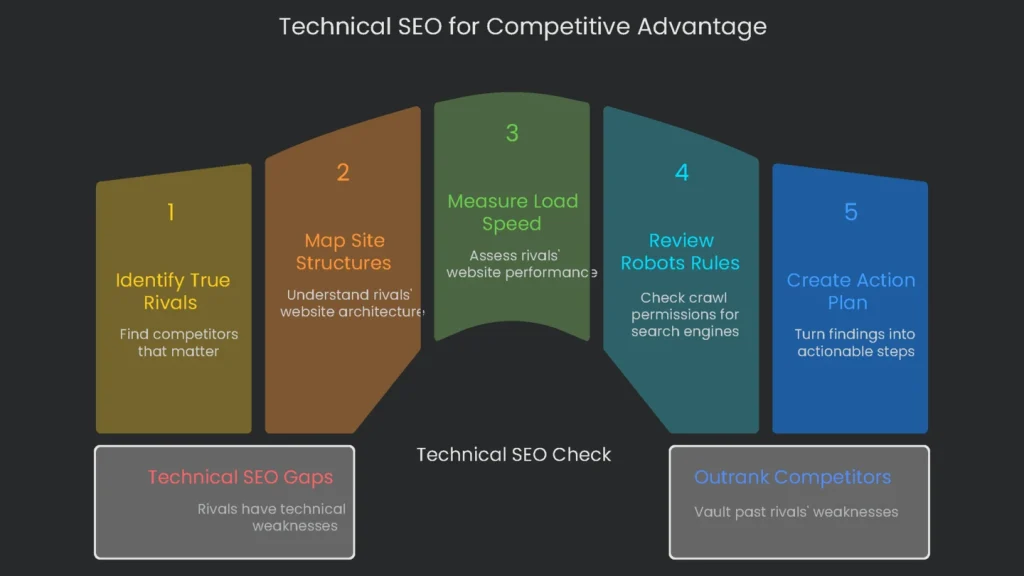 A graphic that shows the market advantage position gained from the technical SEO done.