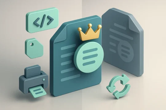 Illustration with multiple instances of a single page that is fused into one, thus solving duplicate content.