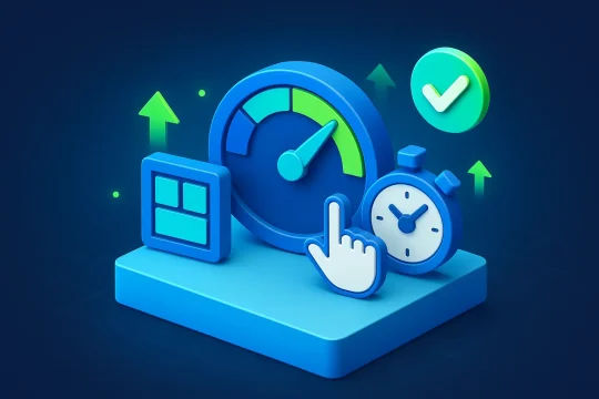 A graphic illustrating the 3 main elements of Core Web Vitals by Google: LCP, INP, and CLS.
