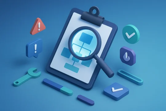 A flowchart depicting the stepwise process of performing a detailed Technical SEO audit.