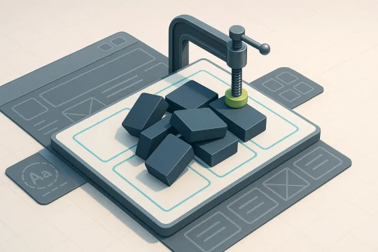 A visual page of a website conveying tool that highlights discrete blocks responsible for Cumulative Layout Shift (CLS).