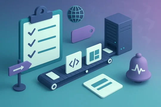 A picture showing the outline and the steps needed to perform a website migration successfully without compromising SEO reputation.