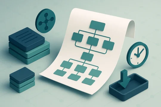 A diagram depicting the organized hierarchical structure of an XML sitemap to a website.
