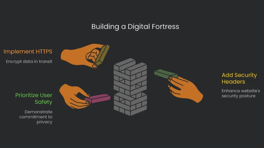 An illustration of a secure website configuration.