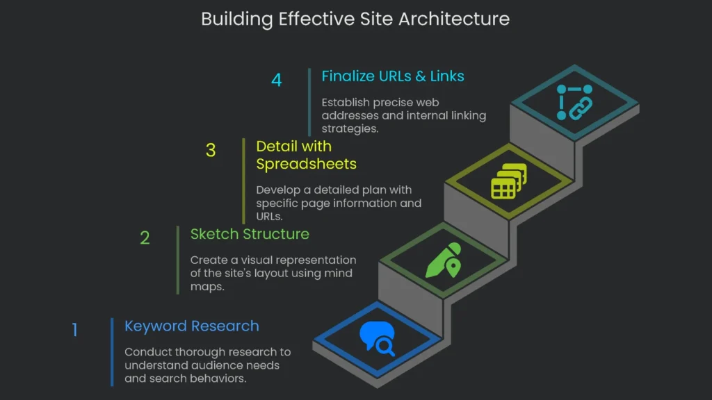 Instructions that help build good site structure for a new website.