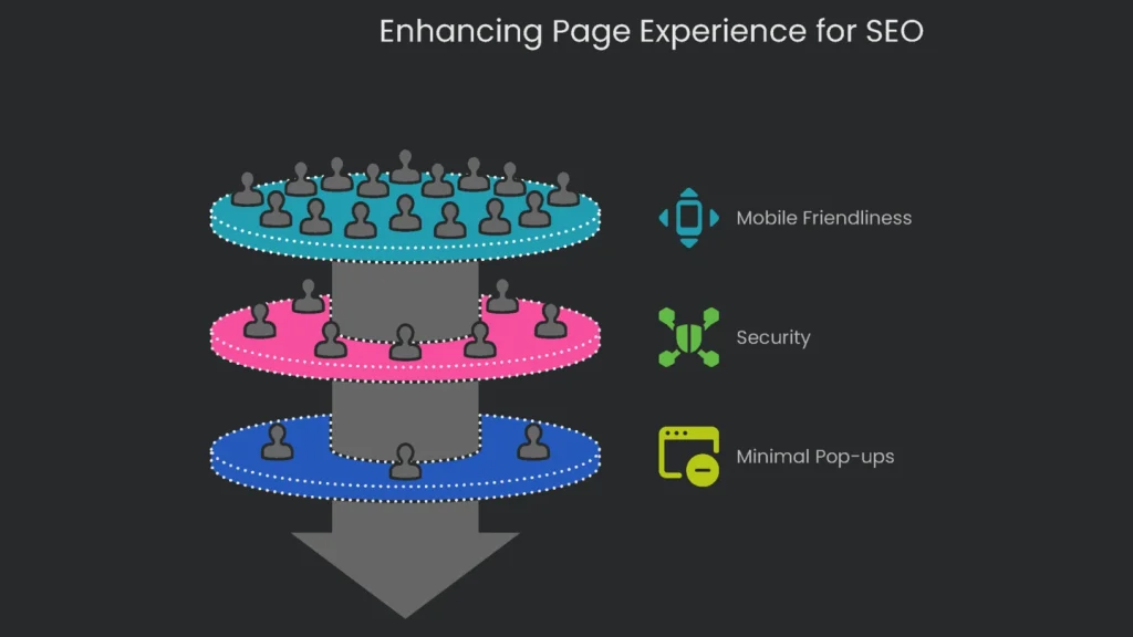 Improving page experience for SEO, a user is glad interacting with a smoothly running and responsive webpage.