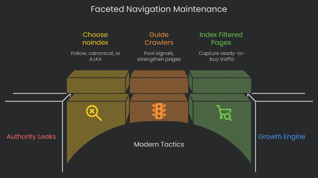 The calendar is a reminder for the frequent updating of the faceted navigation rules.