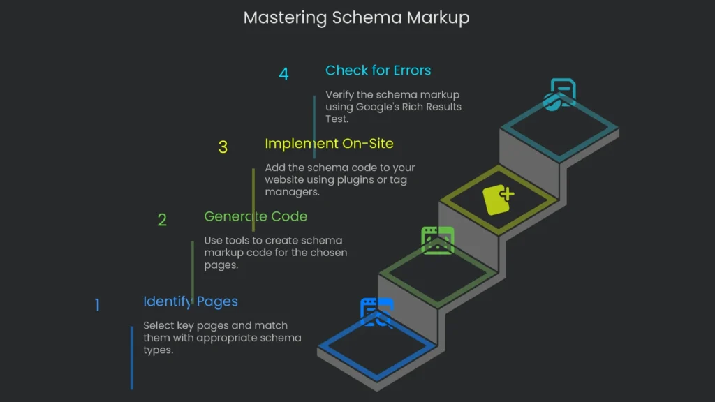 A certificate with a symbol of advanced schema markup for higher SEO mastery.