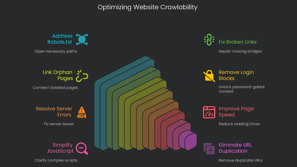 A set of actionable items aimed at improving site crawlability.
