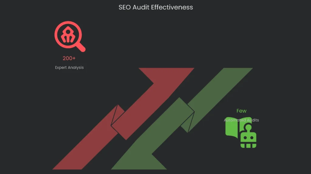 A positive effect on the results from the audit that was measured on SEO effectiveness.