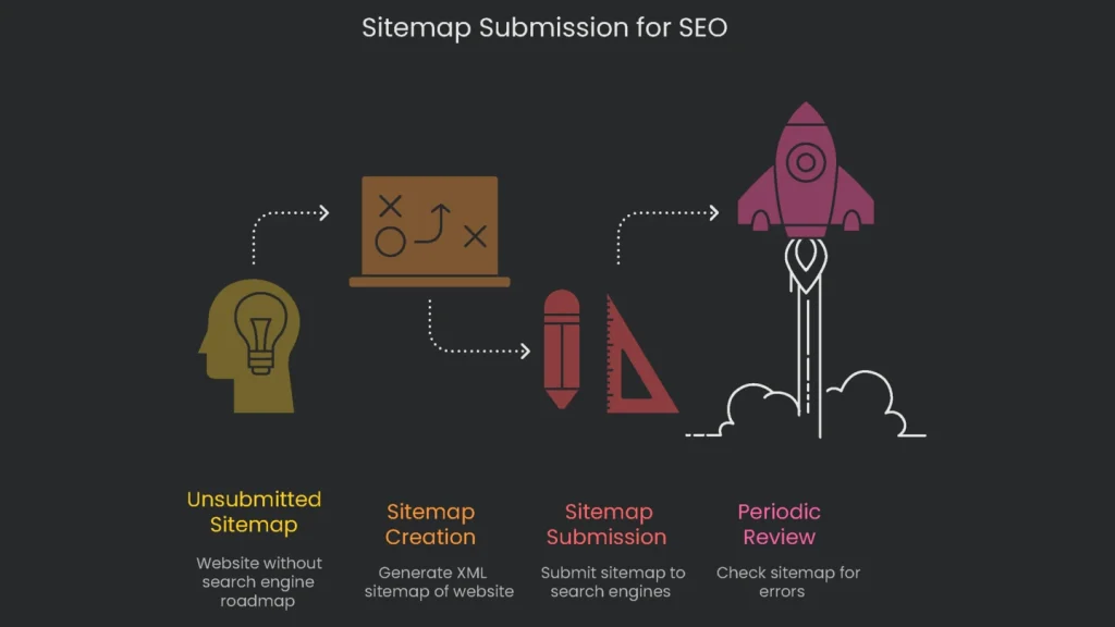How to submit a sitemap as part of an SEO strategy.