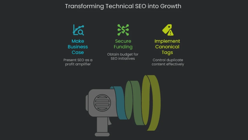 A chart illustrating the ROI gained for businesses due to technical SEO efforts.