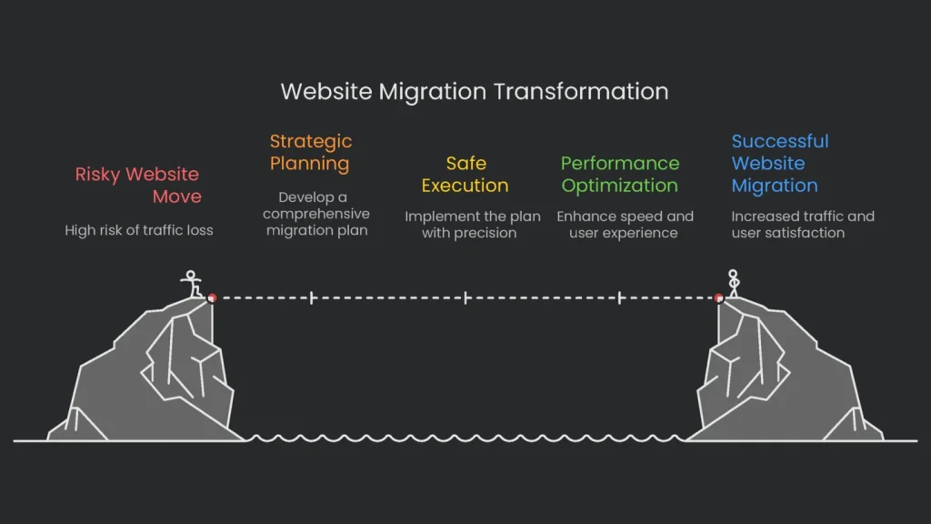 A butterfly emerging from a chrysalis to symbolize the transformation of a website post migration illustrating the website\'s migration.