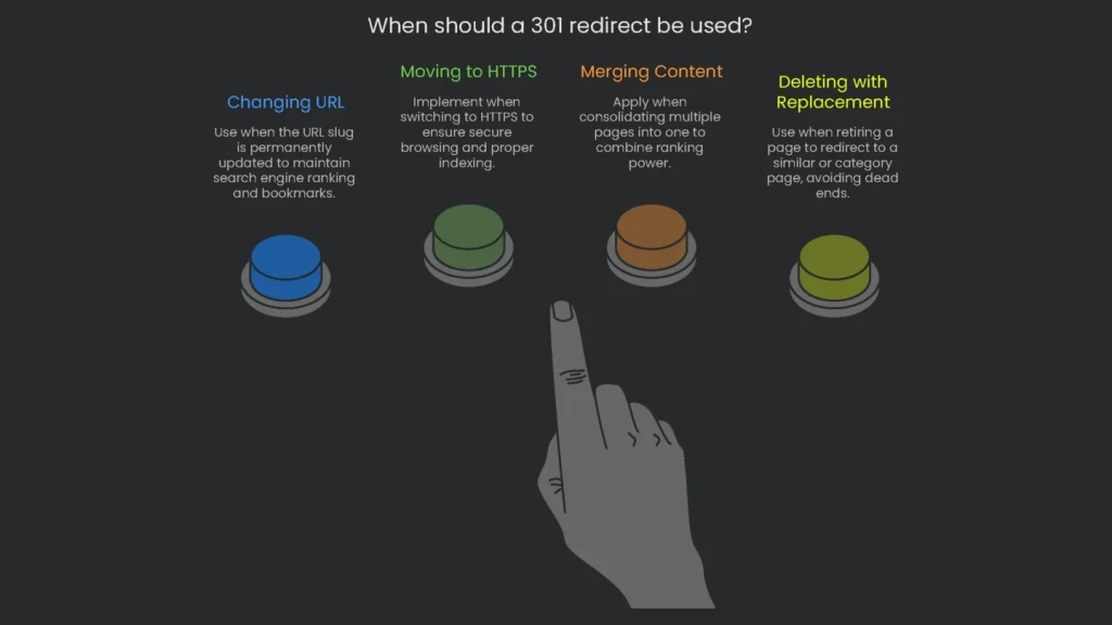 An infographic indicating in detail the specific and most effective use cases for SEO focus.