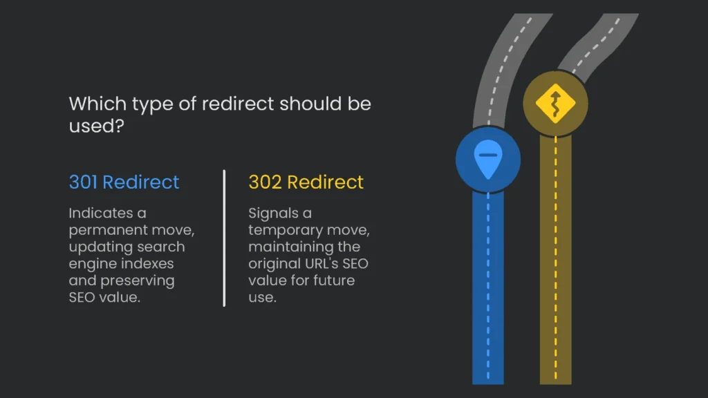 Analysis and comparison of 301 and 302 redirects with meta refresh timelines for optimal selection of type focus.